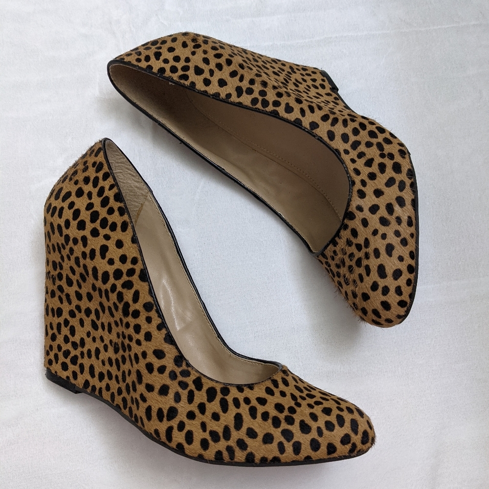 Banana Republic Fur Leopard Print Wedges - Picture 3 of 9